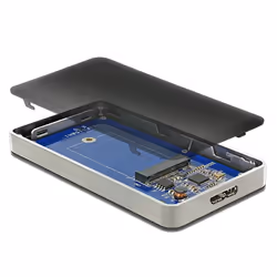 DeLOCK 42594 contenitore di unità di archiviazione Box esterno SSD Nero, Argento M.2