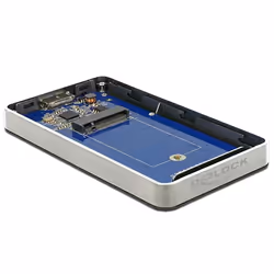 DeLOCK 42594 contenitore di unità di archiviazione Box esterno SSD Nero, Argento M.2