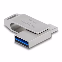 DeLOCK Chiavetta USB 5 Gbps USB-C + Tipo-A da 256 GB - Alloggiamento in metallo, 256 GB, USB Type-A / USB Type-C, 3.2 Gen 1 ( ...