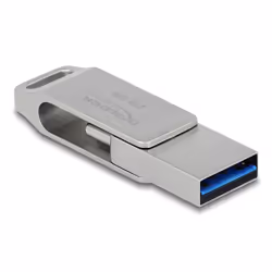 DeLOCK Chiavetta USB 5 Gbps USB-C + Tipo-A da 256 GB - Alloggiamento in metallo