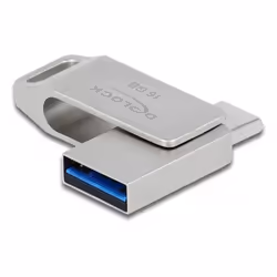 DeLOCK Chiavetta USB 5 Gbps USB-C + Tipo-A da 16 GB - Alloggiamento in metallo, 16 GB, USB Type-A / USB Type-C, 3.2 Gen 1 (3. ...