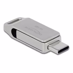 DeLOCK Chiavetta USB 5 Gbps USB-C + Tipo-A da 16 GB - Alloggiamento in metallo
