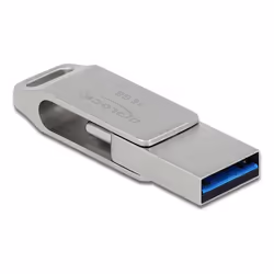 DeLOCK Chiavetta USB 5 Gbps USB-C + Tipo-A da 16 GB - Alloggiamento in metallo
