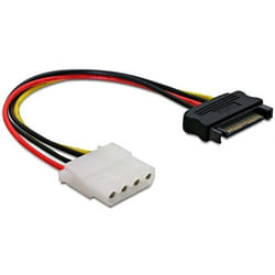 DeLOCK Power SATA/Molex Cable Nero, Rosso 0,12 m