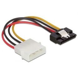 DeLOCK SATA HDD > 4pin male with metal clip – straight 0,12 m