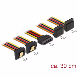 DeLOCK 60154, 0,3 m, 4 x SATA 15 pin, SATA a 15 pin, Maschio, Femmina, Oro