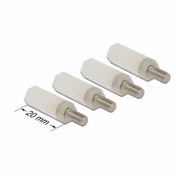 DeLOCK Supporto M4 x M4, esagonale, interno / esterno, 20 mm naturale 4 pz.