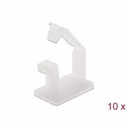 DeLOCK Portacavo con clip di bloccaggio autoadesiva naturale 10 pezzi, Supporto per cavo, Pavimento, Nylon, Bianco