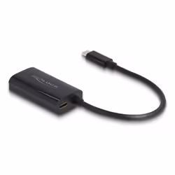 DeLOCK Adattatore USB Type-C per Gigabit LAN con porta di alimentazione 100 watt, USB C, RJ45, 0,17 m, Nero