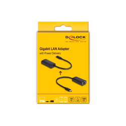 DeLOCK Adattatore USB Type-C per Gigabit LAN con porta di alimentazione 100 watt