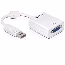 DeLOCK 61766, 0,125 m, VGA (D-Sub), DisplayPort, Maschio, Femmina, Bianco
