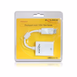 DeLOCK 61766 cavo e adattatore video 0,125 m VGA (D-Sub) DisplayPort Bianco