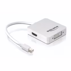 DeLOCK 61768, 0,24 m, Mini DisplayPort, DisplayPort + DVI + HDMI, Maschio, Femmina, Bianco