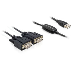 DeLOCK 2x RS232/USB 2.0 cavo seriale Nero