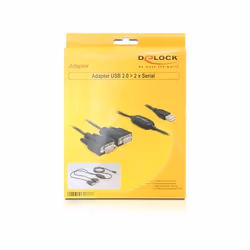DeLOCK 2x RS232/USB 2.0 cavo seriale Nero
