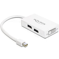 DeLOCK 0.16m DisplayPort/VGA + HDMI + DVI 0,16 m Mini DisplayPort VGA (D-Sub)+ HDMI + DVI Bianco