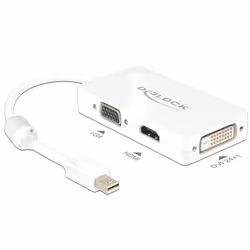 DeLOCK 0.16m DisplayPort/VGA + HDMI + DVI 0,16 m Mini DisplayPort VGA (D-Sub)+ HDMI + DVI Bianco