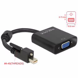 DeLOCK 62641, 0,25 m, Mini DisplayPort, VGA (D-Sub), Maschio, Femmina, Oro