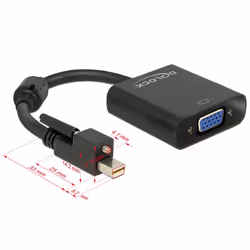 DeLOCK 62641 cavo e adattatore video 0,25 m Mini DisplayPort VGA (D-Sub) Nero