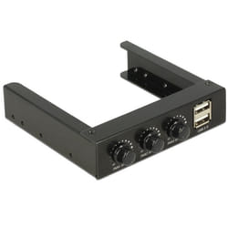 DeLOCK 62714 controller della velocità della ventola 3 canali Nero