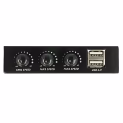 DeLOCK 62714 controller della velocità della ventola 3 canali Nero