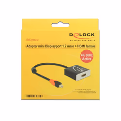 DeLOCK 62735 cavo e adattatore video 0,2 m Mini DisplayPort HDMI tipo A (Standard) Nero