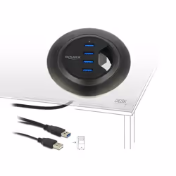 DeLOCK 62868 hub di interfaccia USB 3.2 Gen 1 (3.1 Gen 1) Type-A 5000 Mbit/s Nero - Vista aggiuntiva 4