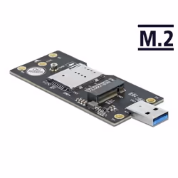 DeLOCK Convertitore USB 3.0 di Tipo-A maschio a chiave B M.2 con slot SIM - Vista aggiuntiva 2