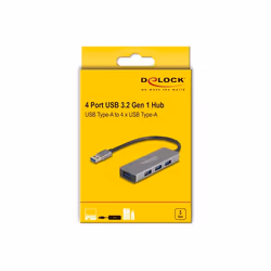 DeLOCK Hub a 4 porte USB 5 Gbps con connettore USB Tipo-A - Porte USB Tipo-A laterali - Vista aggiuntiva 3
