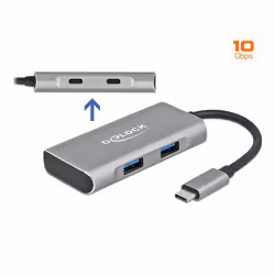 DeLOCK Hub esterno USB 10 Gbps USB Type-C con 2 x USB Tipo-A e 2 x USB Type-C.