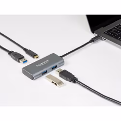 DeLOCK Hub esterno USB 10 Gbps USB Type-C con 3 x USB Tipo-A e 1 x USB Type-C