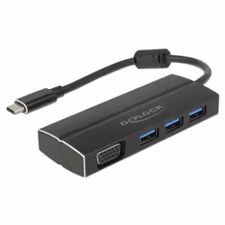 DeLOCK 63932, USB 3.2 Gen 1 (3.1 Gen 1) Type-C, Nero, USB 3.2 Gen 1 (3.1 Gen 1) Type-A, Alluminio, Android, Windows Phone, 0, ...
