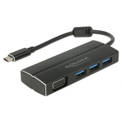 DeLOCK 63932 replicatore di porte e docking station per laptop USB 3.2 Gen 1 (3.1 Gen 1) Type-C Nero