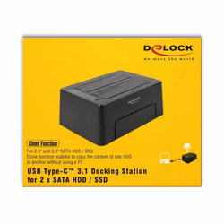 DeLOCK 63957 docking station per unità di archiviazione USB 3.2 Gen 2 (3.1 Gen 2) Type-C Nero - Vista aggiuntiva 6
