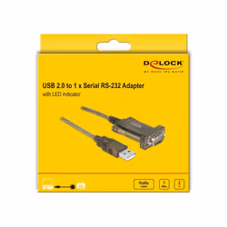 DeLOCK 64073 cavo seriale Trasparente 2 m USB tipo A DB-9