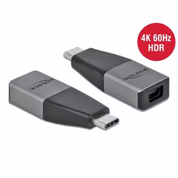 DeLOCK Adattatore USB Type-C per mini DisplayPort (DP Alt Mode) 4K 60 Hz – design compatto, 3.2 Gen 1 (3.1 Gen 1), USB tipo-C ...