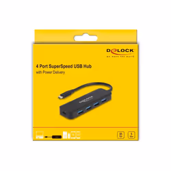 DeLOCK Hub USB Type-C a 4 porte USB 3.2 Gen 1 con erogazione di potenza da 85 Watt - Vista aggiuntiva 4