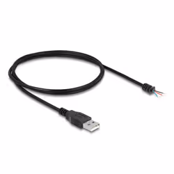 DeLOCK Cavo USB 2.0 Tipo-A maschio a 4 fili aperti 1 m nero, 1 m, USB A, USB 2.0, Nero