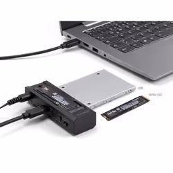 DeLOCK Convertitore USB Type-C per 1 x SSD M.2 NVMe + 1 x SATA SSD / HDD con funzione di clonazione - Vista aggiuntiva 4