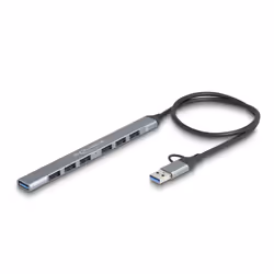 DeLOCK 64273 hub di interfaccia USB 3.2 Gen 1 (3.1 Gen 1) Type-C 5000 Mbit/s Grigio - Vista aggiuntiva 2