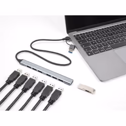 DeLOCK 64273 hub di interfaccia USB 3.2 Gen 1 (3.1 Gen 1) Type-C 5000 Mbit/s Grigio - Vista aggiuntiva 3