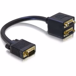 DeLOCK Adapter VGA male to 2x VGA female, 0,2 m, VGA (D-Sub), 2 x VGA (D-Sub), Maschio, Femmina