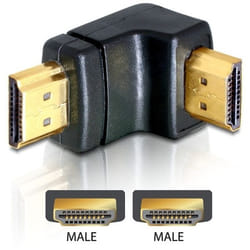 DeLOCK Adapter HDMI male > HDMI male 90° down HDMI 1.3 Nero