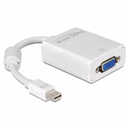 DeLOCK Adapter mini Displayport / VGA FM, 0,18 m, VGA (D-Sub), Mini DisplayPort, Maschio, Femmina, Bianco