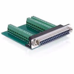 DeLOCK D-Sub 37 pin - 39 pin Terminal Block, Nero, Verde, 69 mm, 69 mm, 16 mm