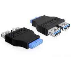 DeLOCK 65324 adattatore per inversione del genere dei cavi USB 3.0 19 Pin Buchse Nero