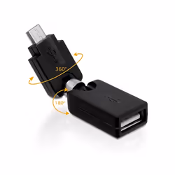 DeLOCK 65366, USB micro-B, USB 2.0-A, Nero