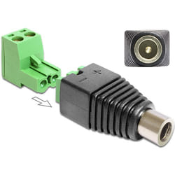 DeLOCK 65423 adattatore per inversione del genere dei cavi DC 2.1 x 5.5 mm 2p Nero, Verde