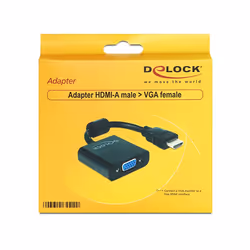 DeLOCK 65512 cavo e adattatore video 0,254 m VGA (D-Sub) HDMI tipo A (Standard) Nero