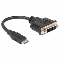 DeLOCK 65564, 0,2 m, HDMI Type C (Mini), DVI-D, Maschio, Femmina, Nero